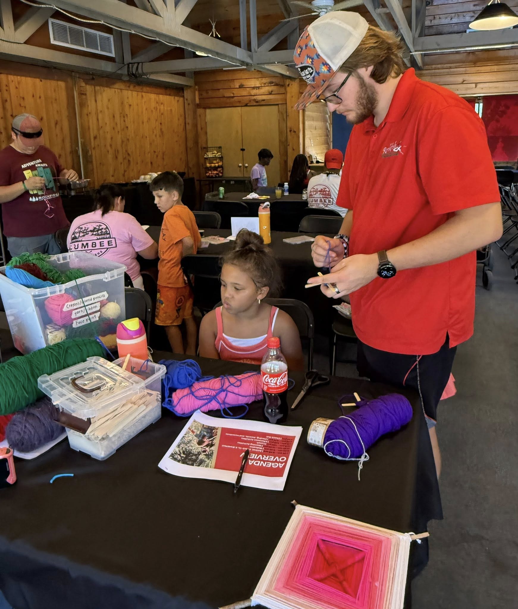 Youth engagement at a community crafts event