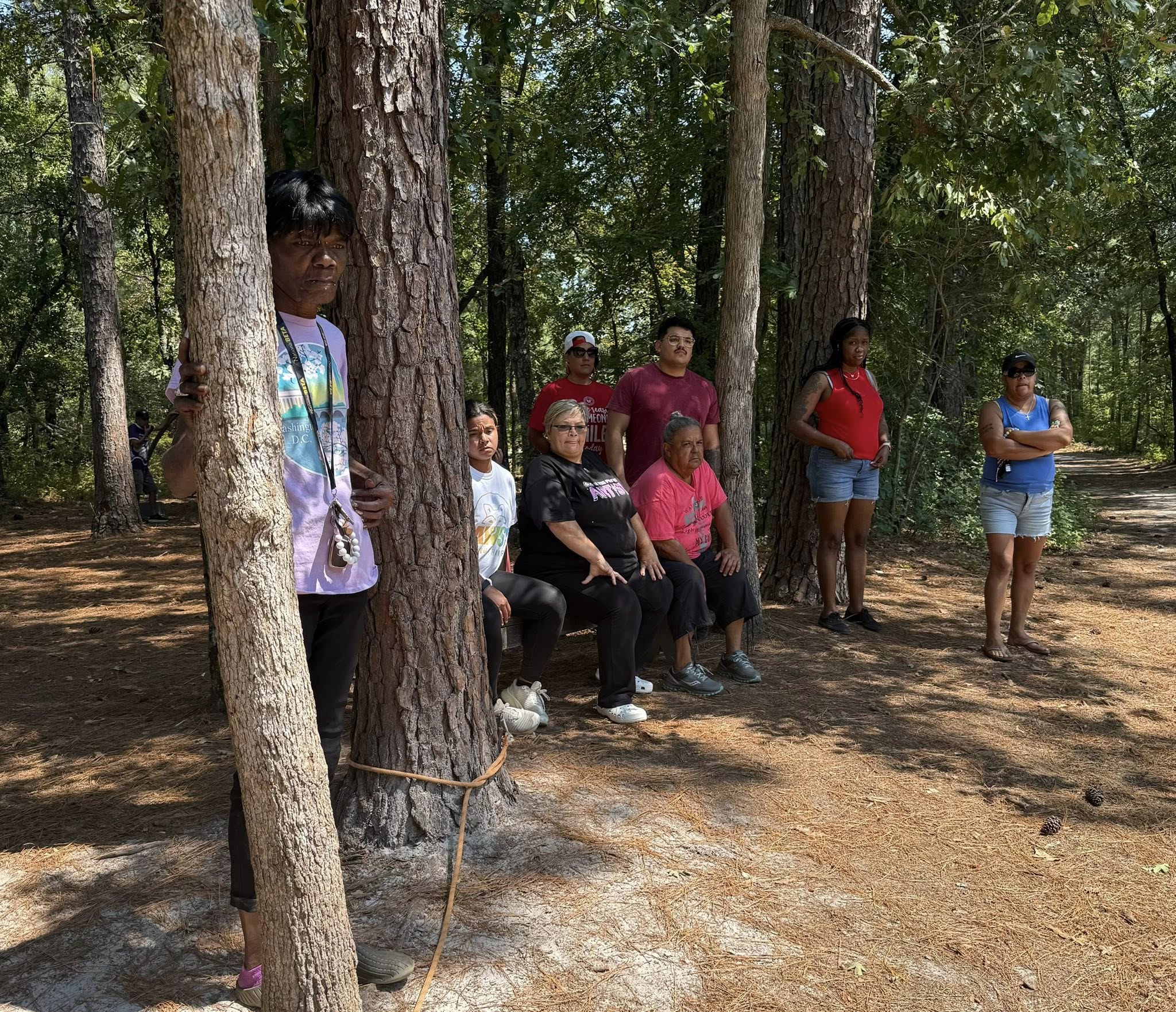Community members at an outdoor activity